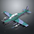 Green And Gray Spacecraft Model With Cockpit Propeller And Wings For Space Exploration