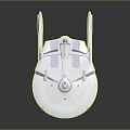 Futuristic White Spacecraft Model With Disc Shaped Structure For Cosmic Exploration