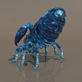 Starry Patterned Blue Reptile Scorpion With Glowing Eyes And Detailed Design