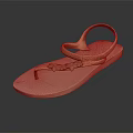 Copper Strapped Pink Flip Flops With Flower Design For Casual Summer Wear
