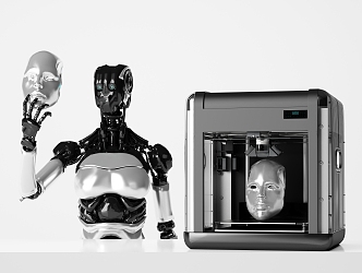 Modern printer technology intelligent printing 3d model