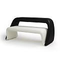 Modern Irregular Shaped Sofa With White Cushion And Black Frame Design