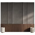 Modern Upholstered Bedroom Accent Wall with Light Gray Panel Wooden Frame and Wall Sconces