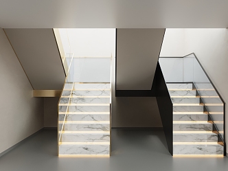 Modern Stairs Corner Stairs Right Angle Stairs 3d model