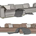 Modern corner sofa multiplayer sofa 3d model