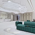 Modern Hall Hotel Lobby Reception Area Ceiling Sofa Combination 3d model