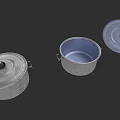 Durable Metal Cooking Pots With Matching Lids And Sturdy Handles For Home Use