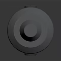 Futuristic Circular Mechanical Platform With Metallic Rings Yellow Lines And Central Disc