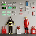 Fire Fighting Equipment Fire Fighting Characters 3d model