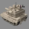 Modern Military Tank 3D Model With Turret Cannon Tracks And Sensors