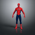 Spider Man Game Movie Character In Red Blue Suit With Spider Web Pattern Standing Pose