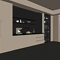 Modern Sideboard Design With White Black Cabinets Open Shelves And Appliances In Bright Dining Area