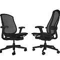 Ergonomic Office Chairs with Mesh Back Black Frame Adjustable Armrests and Wheels 3d model