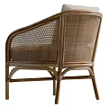 Modern Rattan Leisure Chair With Wooden Frame And Light Comfortable Cushion