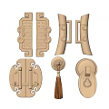New Chinese Style Door Handle Copper Handle 3d model