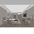 Modern Hotel Guest Room Interior With Comfortable Bed Armchairs And Decorative Wall Art