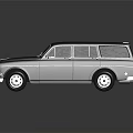 Classic Blue And Black Station Wagon With Vintage Design And Chrome Details