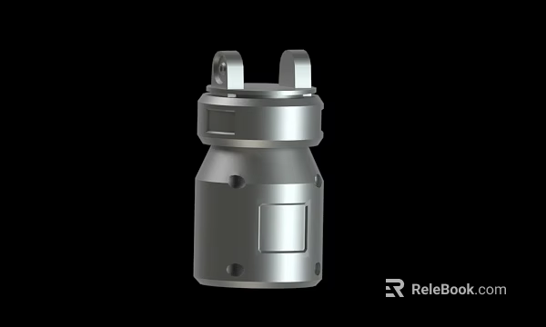 Silver Metal Industrial Mechanical Component With Holes And Connector Design 3d model 