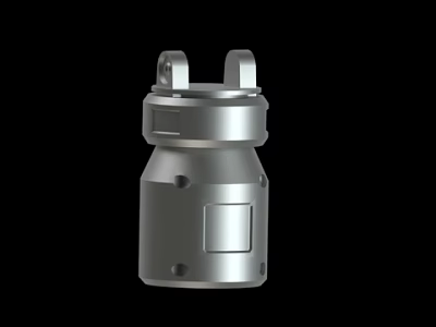 Silver Metal Industrial Mechanical Component With Holes And Connector Design 3d model