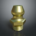 Brass Metal Fitting With Hexagonal Base Conical Top And Smooth Shiny Surface