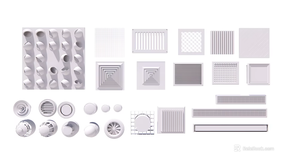AC Air Vents Various Types And Different Design Styles For Home Application 3d model 
