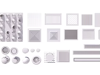 Modern air outlet air conditioner outlet exhaust fan smoke ventilation fan 3d model