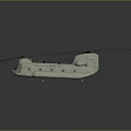 Realistic Military Helicopter 3D Model Rendering With Detailed Rotor Blades and Gray Background