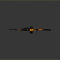 Orange And Black Tactical Rifle With Modern Design Scope And Magazine