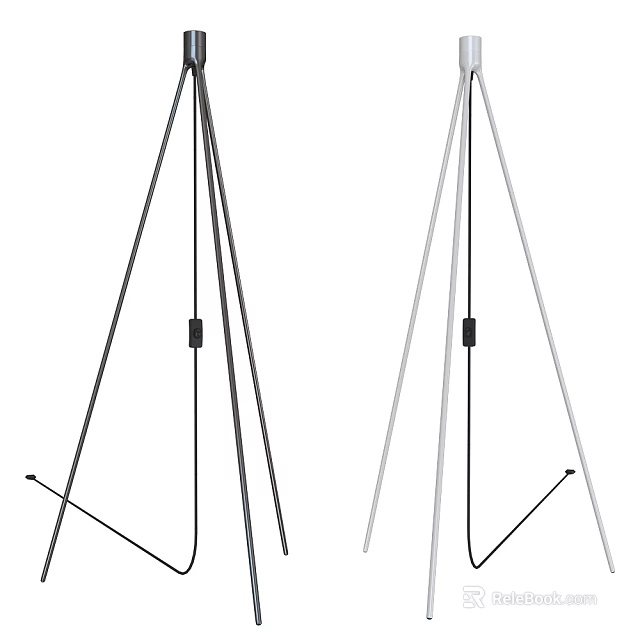 Modern Tripod Floor Lamp Black And White Color Options For Home Interior Lighting Decor 3d model 