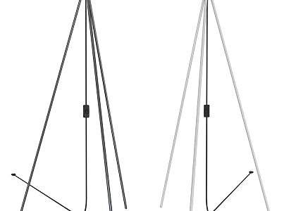 Modern Tripod Floor Lamp Black And White Color Options For Home Interior Lighting Decor 3d model