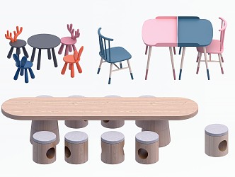 Modern Children's Tables and Chairs 3d model