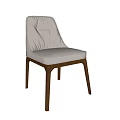 Modern Dining Chairs With Wooden Frame And Upholstered Light Colored Seats