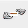 Two Sci Fi Model Spaceships With White Gray And Red Design 3d model