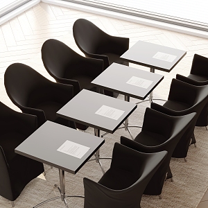 Modern conference table and chair combination 3d model