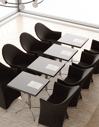 Modern conference table and chair combination 3d model