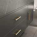 Modern Bathroom Vanity With LED Mirror Marble Countertop Cabinet And Towel Rack