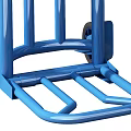 Two Blue Utility Hand Trucks With One Holding Large Water Bottle 3d model