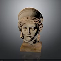 Wooden Furniture Base Displaying Ancient Greek Sculpture Head