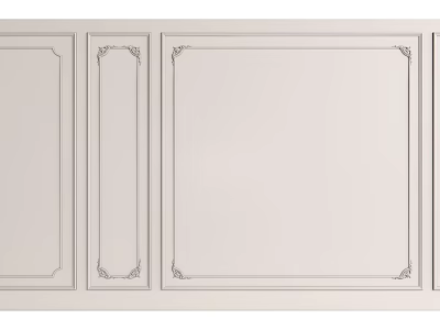 Classic White Background Wall With Decorative Frame Molding And Panel Design 3d model