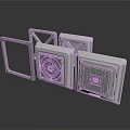 Light Gray Modular Scene Components With Square Frames And Hole Panels