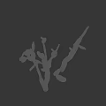 Cactus Bonsai Plant With Silhouette Of A Woman In High Heels Approaching Against White Background