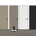 Various Colored Hinged Doors With Modern Handles In Interior Design