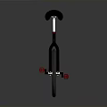 Stylish Unicycle with Black Seat Yellow Spokes and Red Pedals