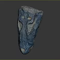 Natural Blue Gray Stone With Shiny Surface And Raw Textural Details For Decoration