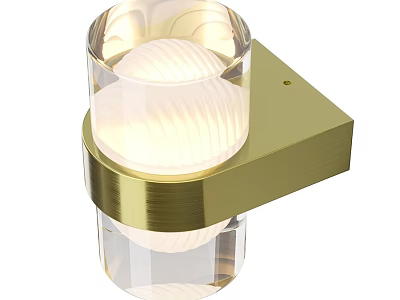 Modern Wall Sconce With Golden Metal Frame And Transparent Glass Shade 3d model