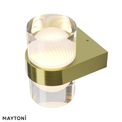 Modern Wall Sconce With Golden Metal Frame And Transparent Glass Shade 3d model