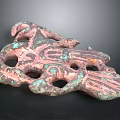 Ancient Copper Sculpture Carving With Intricate Hollowed Patterns And Green Patina