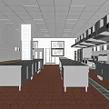 Spacious Commercial Kitchen With Stainless Steel Appliances Worktables Bright Lighting And Tile Flooring