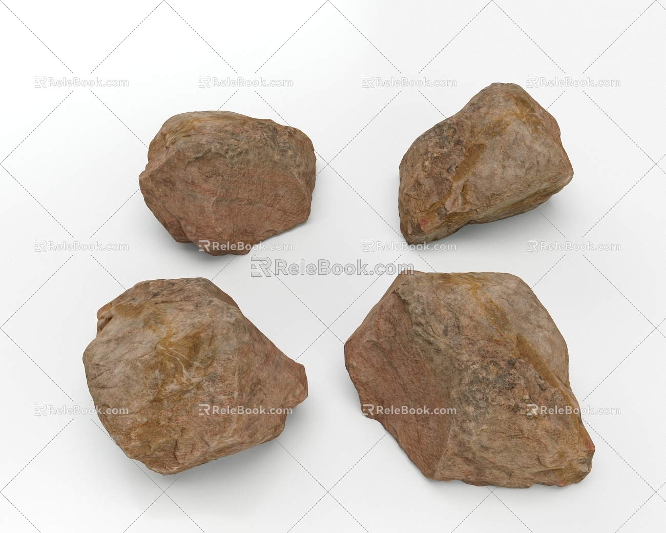 Stone Block Stone Stone Stone Stone Stone Red 3d model