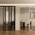 Modern Black And White Glass Folding Doors For Interior Space Divider